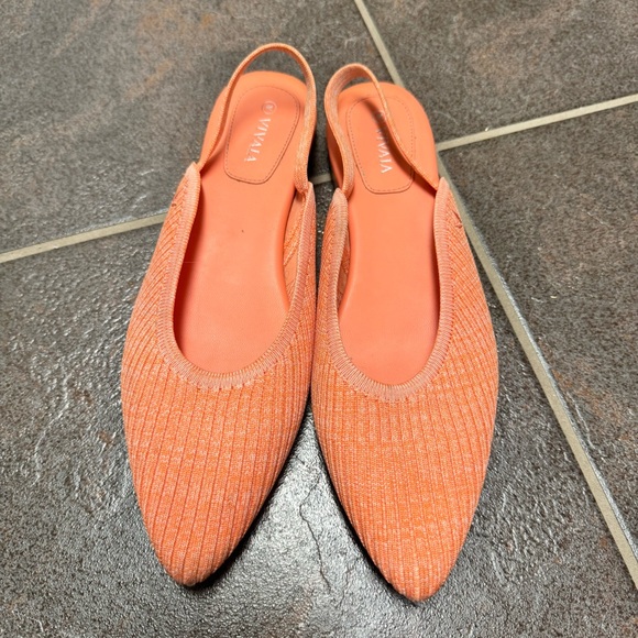 Vivaia Iris Pointed-Toe Sling-Back Sandals Knit Coral Pink EU 38 - Picture 4 of 13